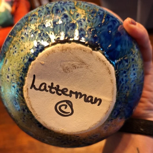 Stylish Blue and Green Ceramic Vase - Picture 5 of 5